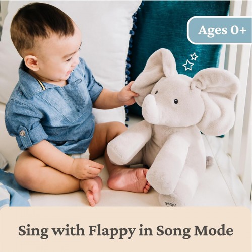 Gund Flappy the Elephant  Animated Plush Toy 12"| 0 month+ | Peek-a-boo Plush Toy | Baby Soft Toy | Stuffed Toy
